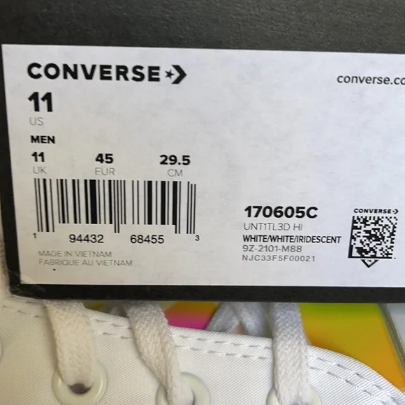Converse Untitled Hi White/White/Iridescent MEN`S - Picture 15 of 16
